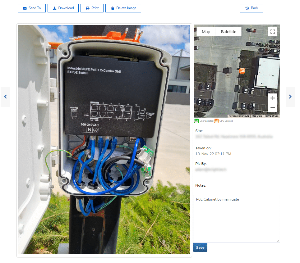 The Sitepics app and web console